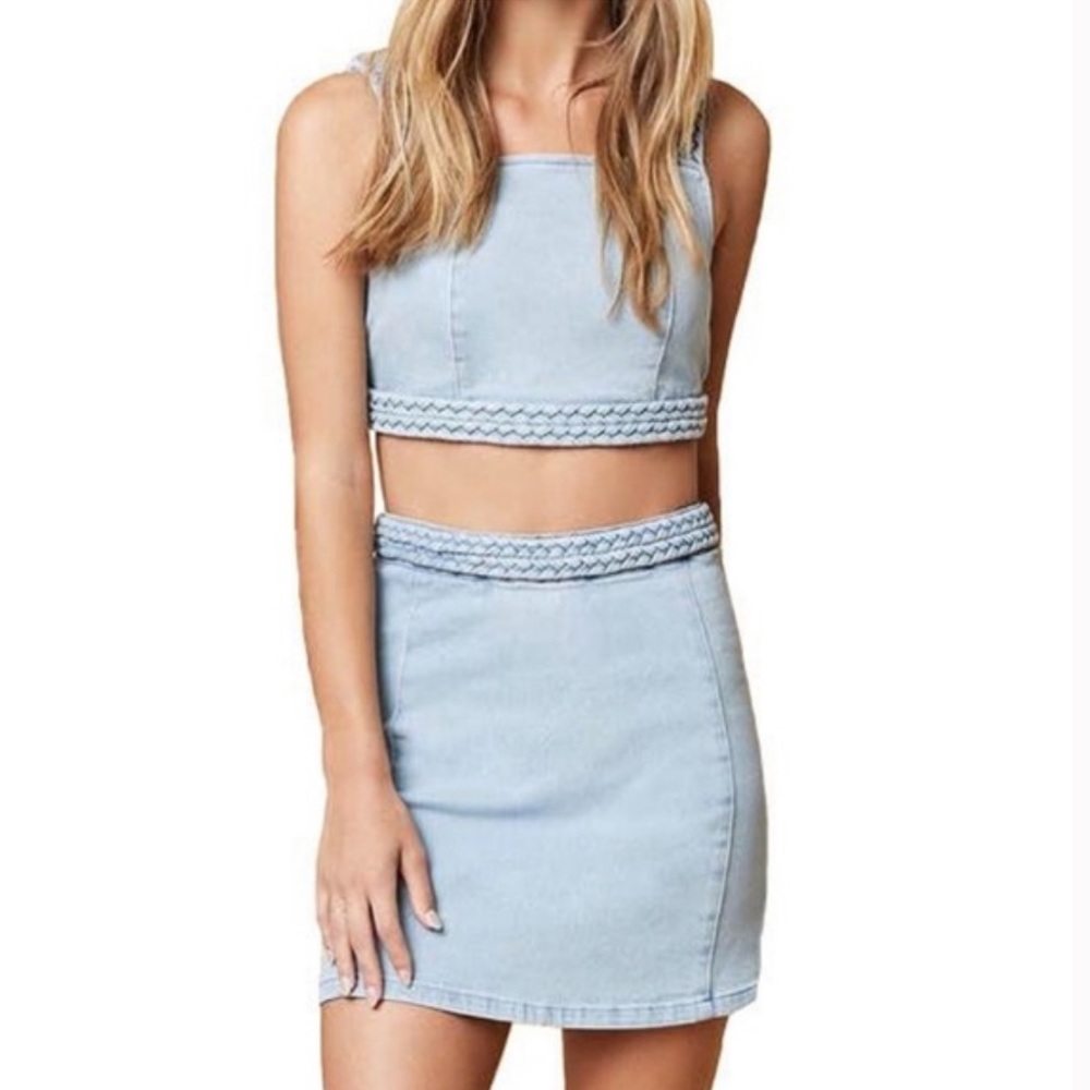MINKPINK Double Dutch Braid Mini Skirt